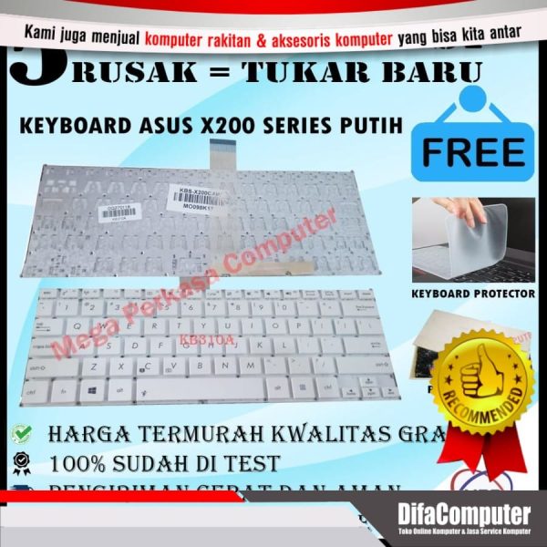 Keyboard Asus VivoBook X200 X200CA X200MA X200LA F200CA F200MA Putih