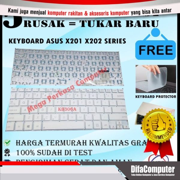 Keyboard Asus VivoBook X201E X201 X202E S200 S200E Putih
