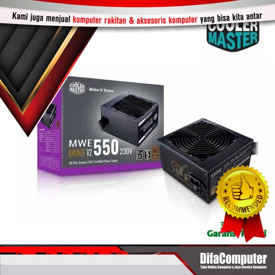 Cooler Master MWE 550 BRONZE V2 230V 80+ Plus Bronze Efficiency PSU Cooler Master MWE 550 BRONZE V2 230V 80+ Plus Bronze Efficiency PSU