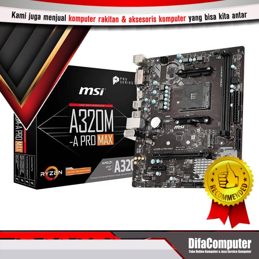 Motherboard MSI A320M-A Pro MAX (AM4 Motherboard MSI A320M-A Pro MAX (AM4