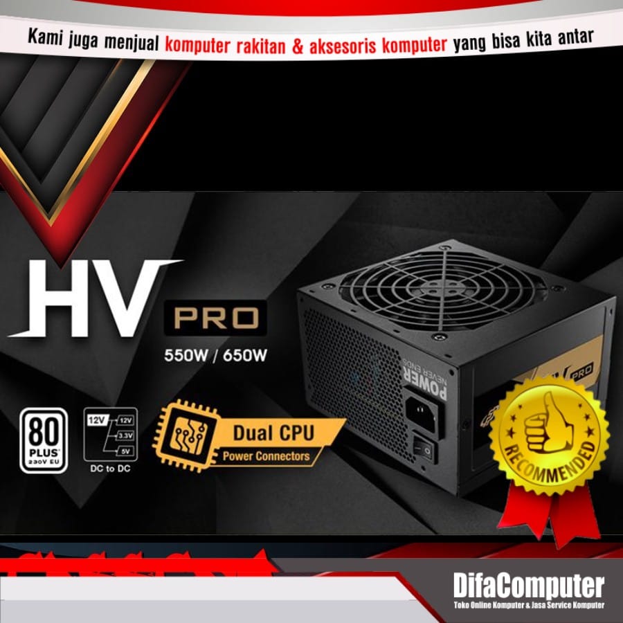 Power Supply FSP HV PRO 550 Watt PSU 80+ Power Supply FSP HV PRO 550 Watt PSU 80+
