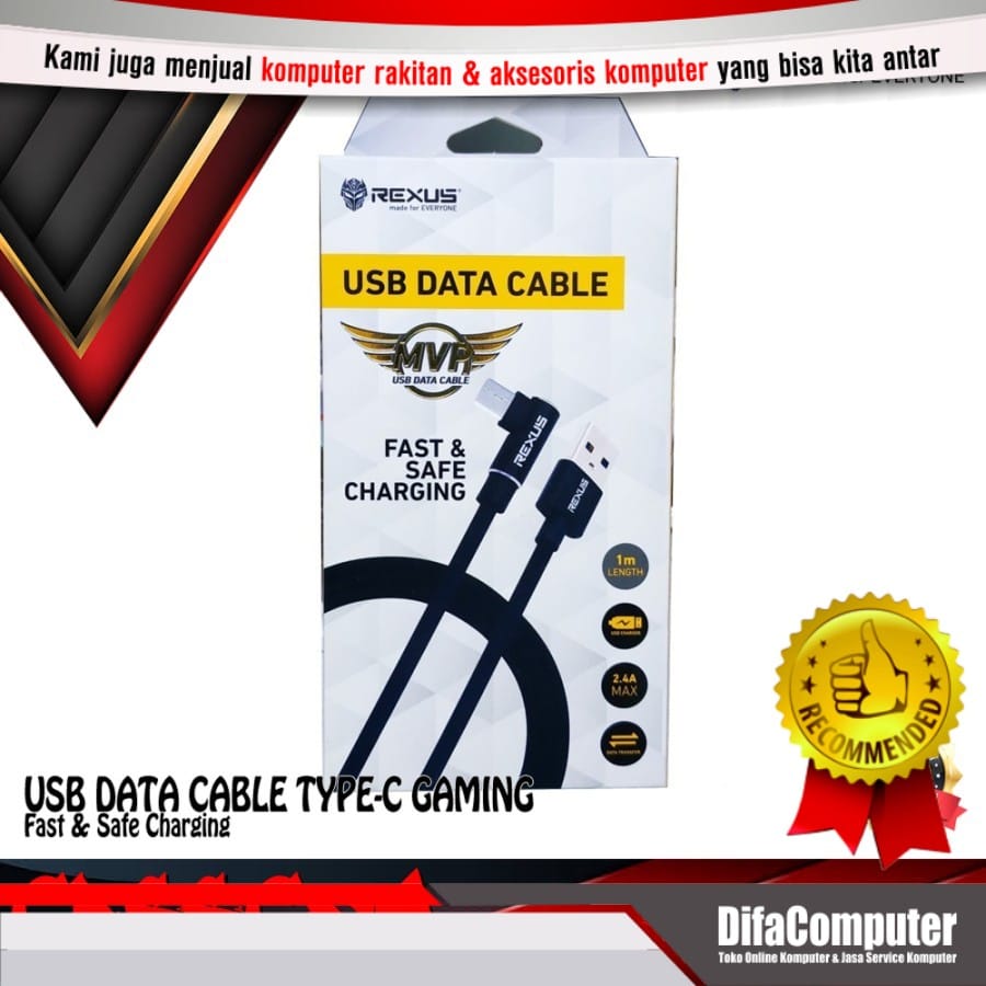 Rexus USB Cable Data CB135C Type C 1M Fast Charging 2.4A CB 135C Rexus USB Cable Data CB135C Type C 1M Fast Charging 2.4A CB 135C