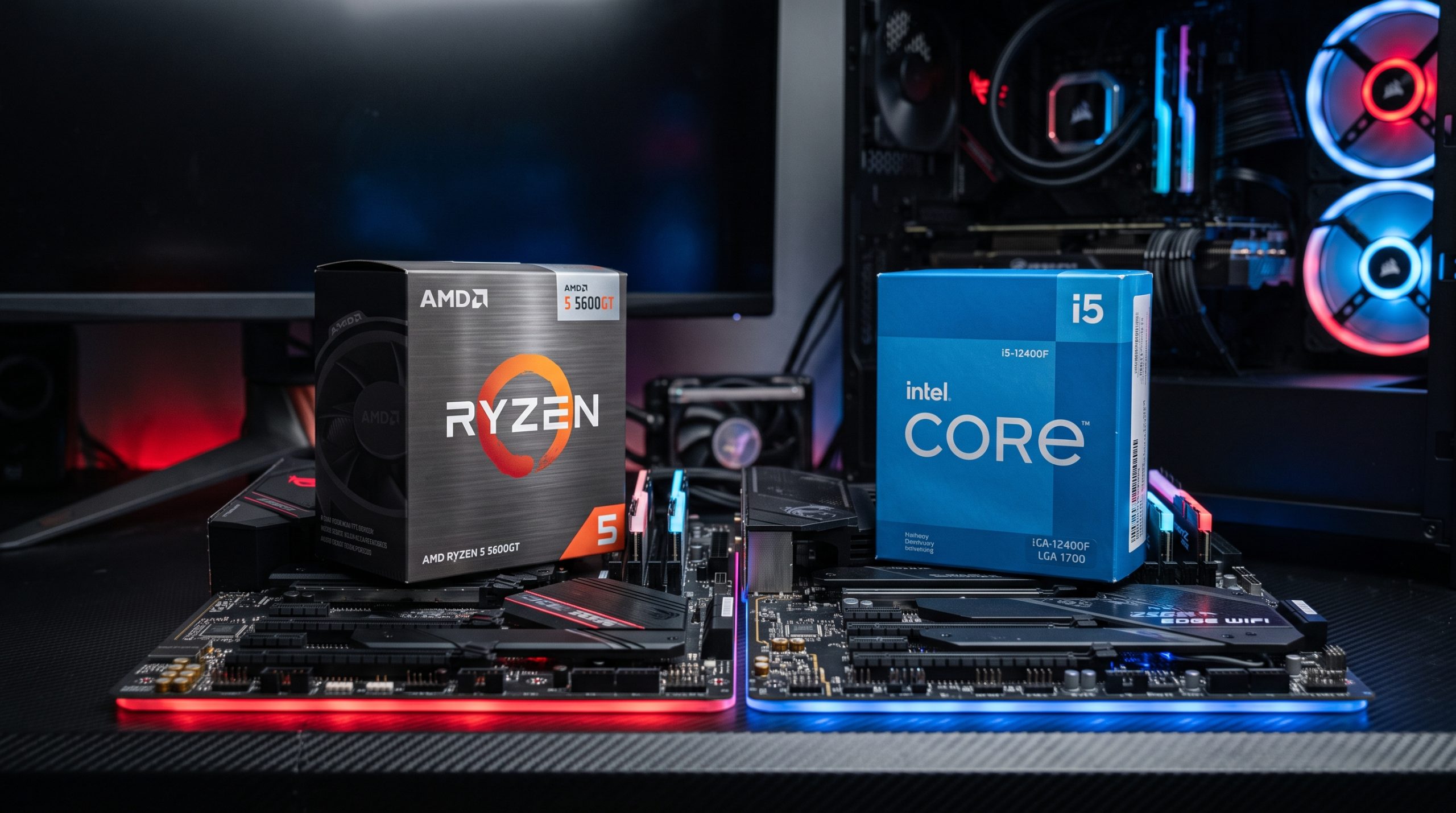 AMD Ryzen 5 5600GT dan Intel Core i5-12400F berdampingan